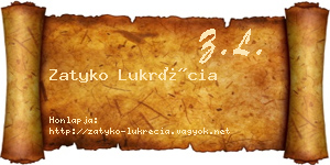 Zatyko Lukrécia névjegykártya